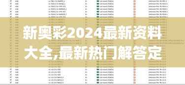 新奥彩2024最新资料大全,最新热门解答定义_阴阳神抵ERM401.12