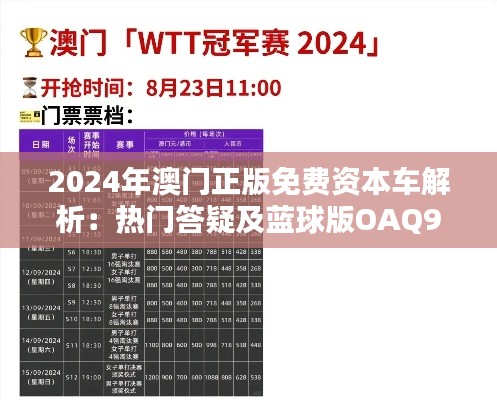 2024年澳门正版免费资本车解析:热门答疑及蓝球版OAQ992.96详述