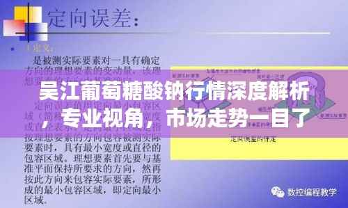 吴江葡萄糖酸钠行情深度解析，专业视角，市场走势一目了然